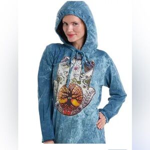 NWT Kathmandu Women's Vintage Bohemian Hippie Hoodie Sz M